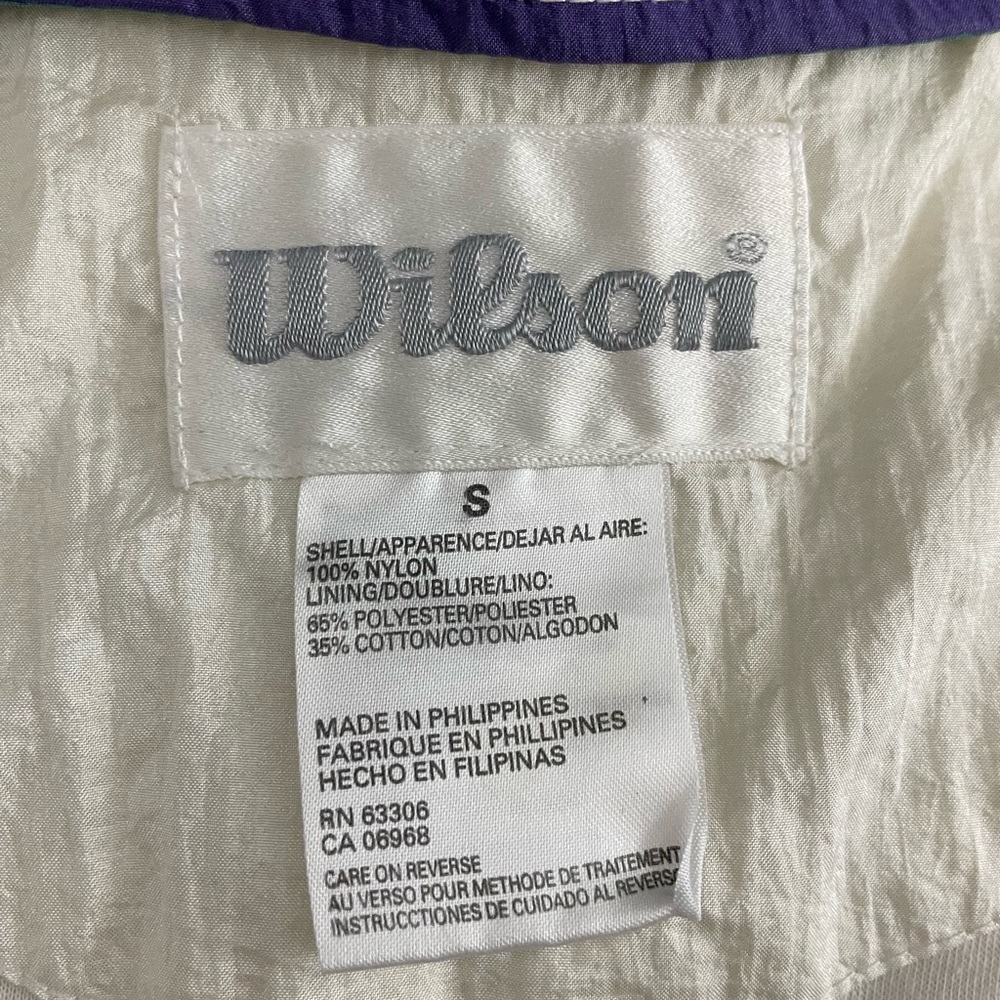Vintage Wilson White and Purple Windbreaker Jacket - Picture 5 of 5